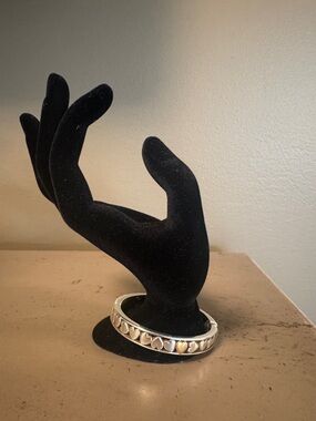 Brighton Mystery of Love Hinged Bangle with Gold Heart Accent